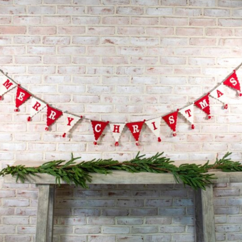 Felt Merry Christmas Banner