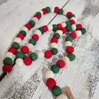 Felt Red & Green Pom Garland