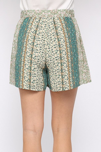 Floral Stripe Shorts