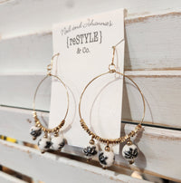 Floral Beaded Hoop Earrings