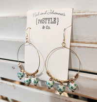 Floral Beaded Hoop Earrings