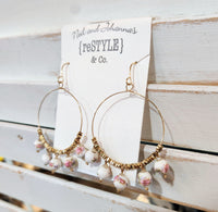 Floral Beaded Hoop Earrings