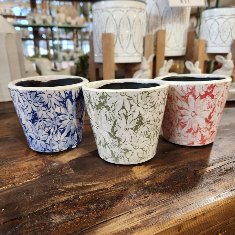 Floral Pattern Garden Pot