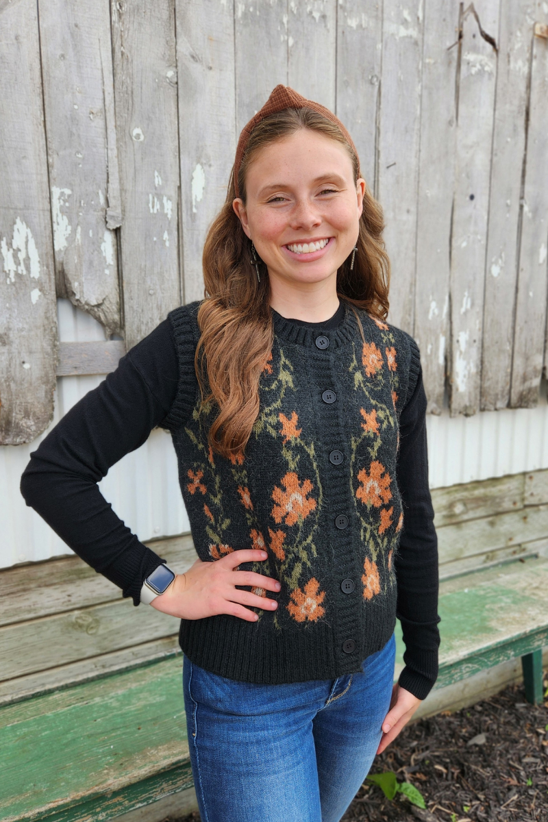 Floral Sweater Vest