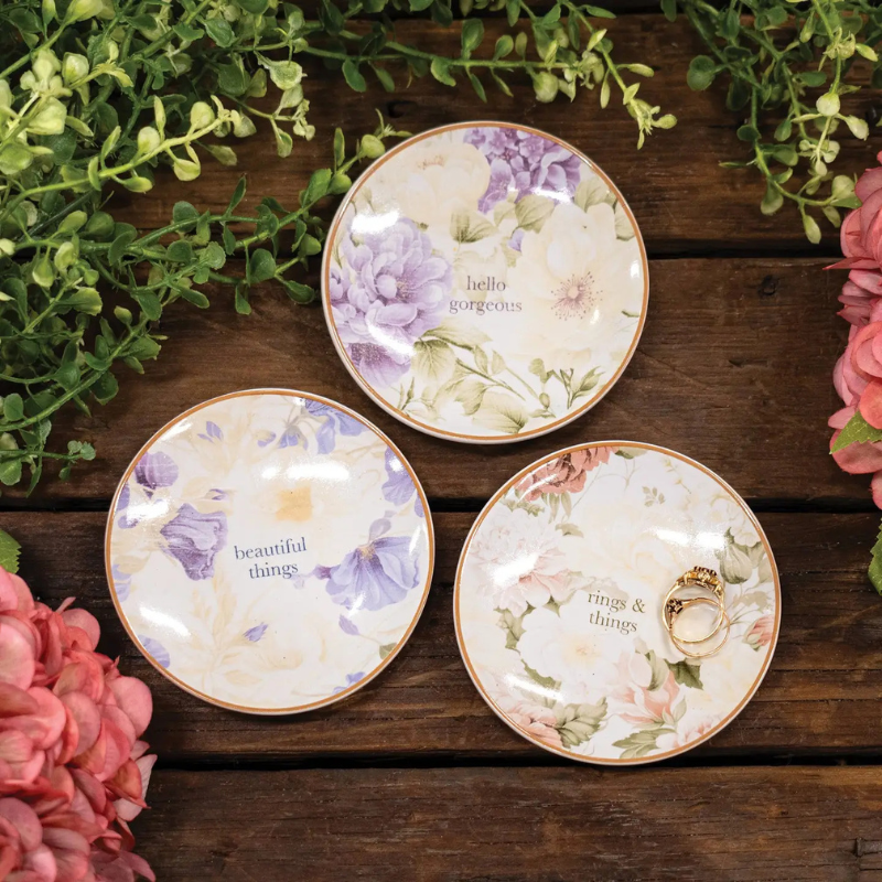 Vintage Floral Trinket Dish