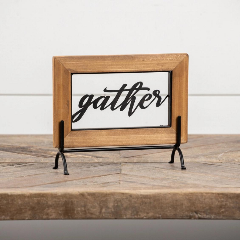 Framed Gather Tabletop Plaque