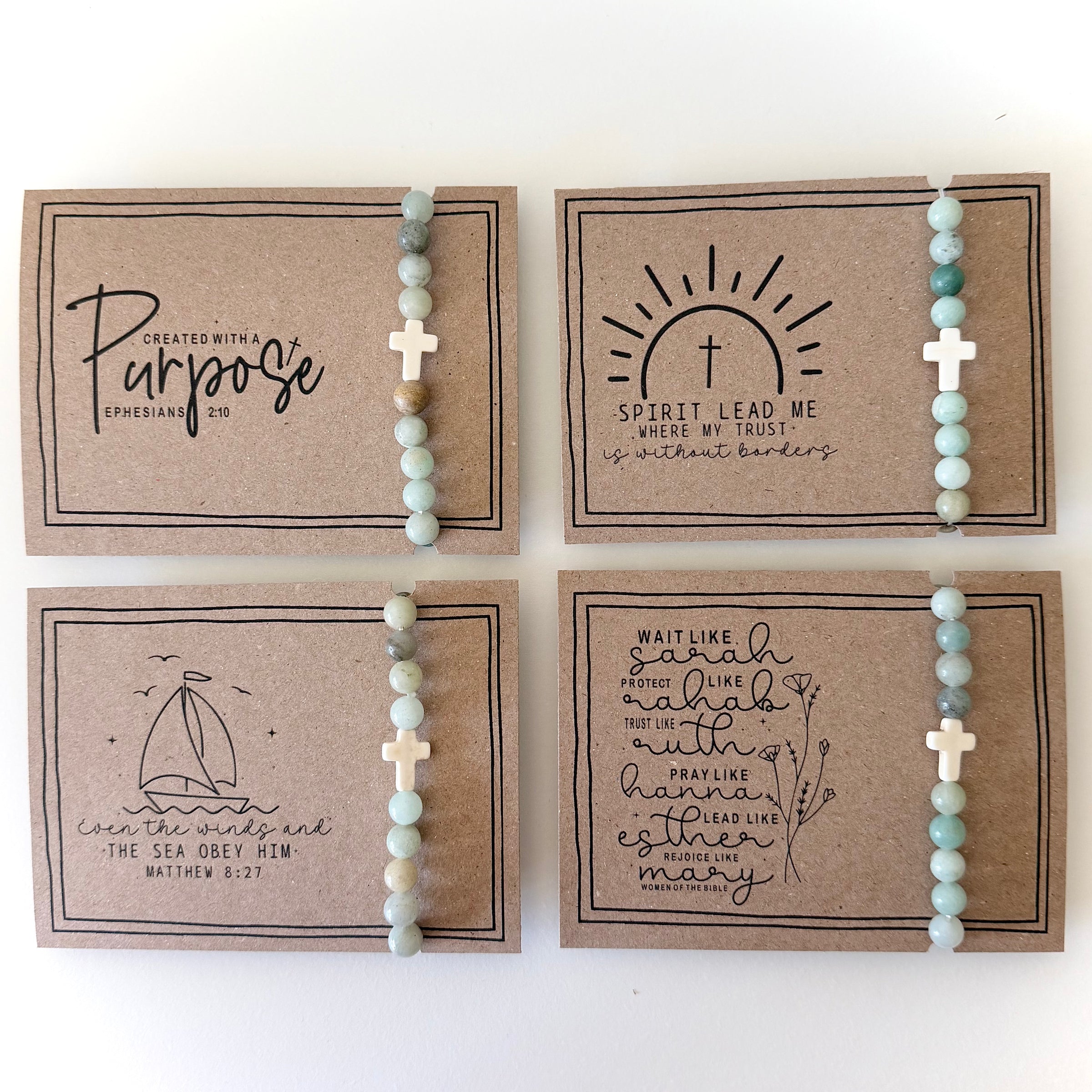 Amazonite Bracelet on Bible verse card