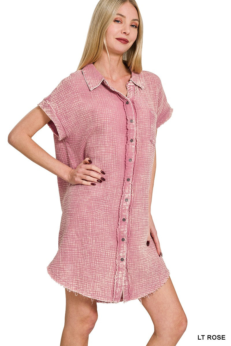 Gauze Shirt Dress