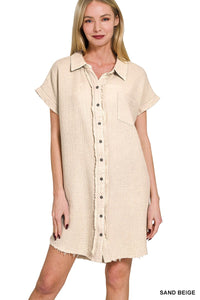 Gauze Shirt Dress