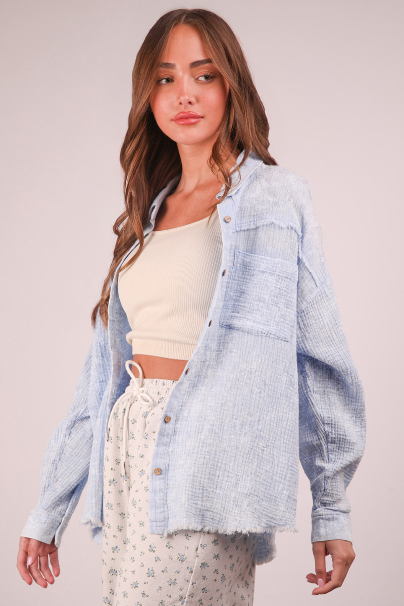 Gauze Button Down Shirt