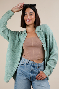 Gauze Button Down Shirt