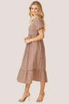 Two-Tone Gingham Maxi Dress