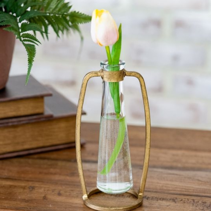 Gold Industrial Stem Vase