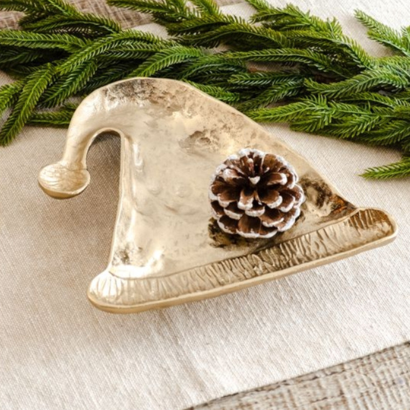 Gold Santa Hat Tray