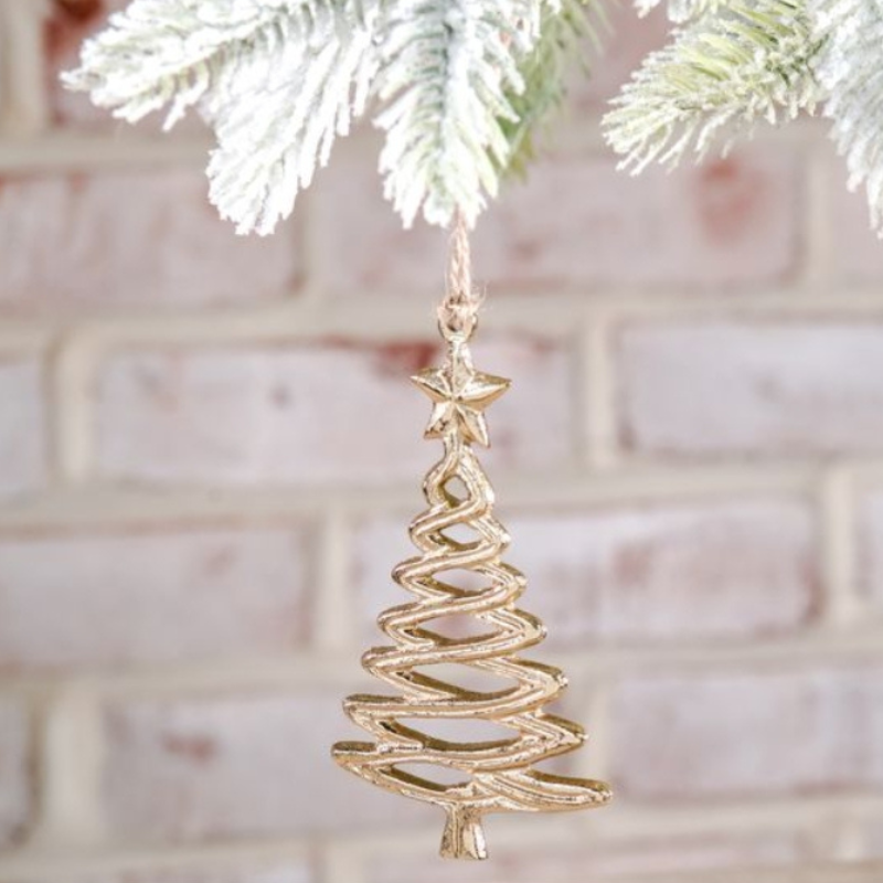 Gold Twisted Tree Ornament