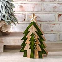 Green Enamel 3D Cutout Tree
