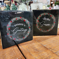 Green Enamel Holiday Season Block