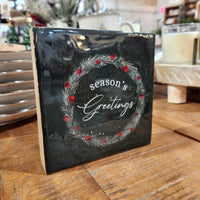 Green Enamel Holiday Season Block