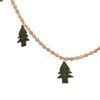 Green Felt Tree Beaded Garland