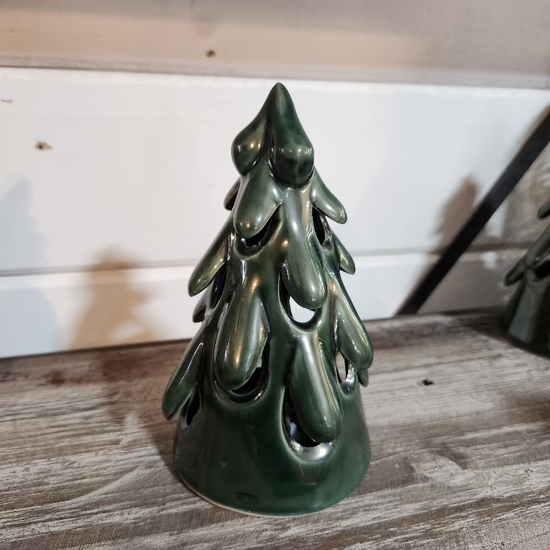 Green LED Stoneware Tree