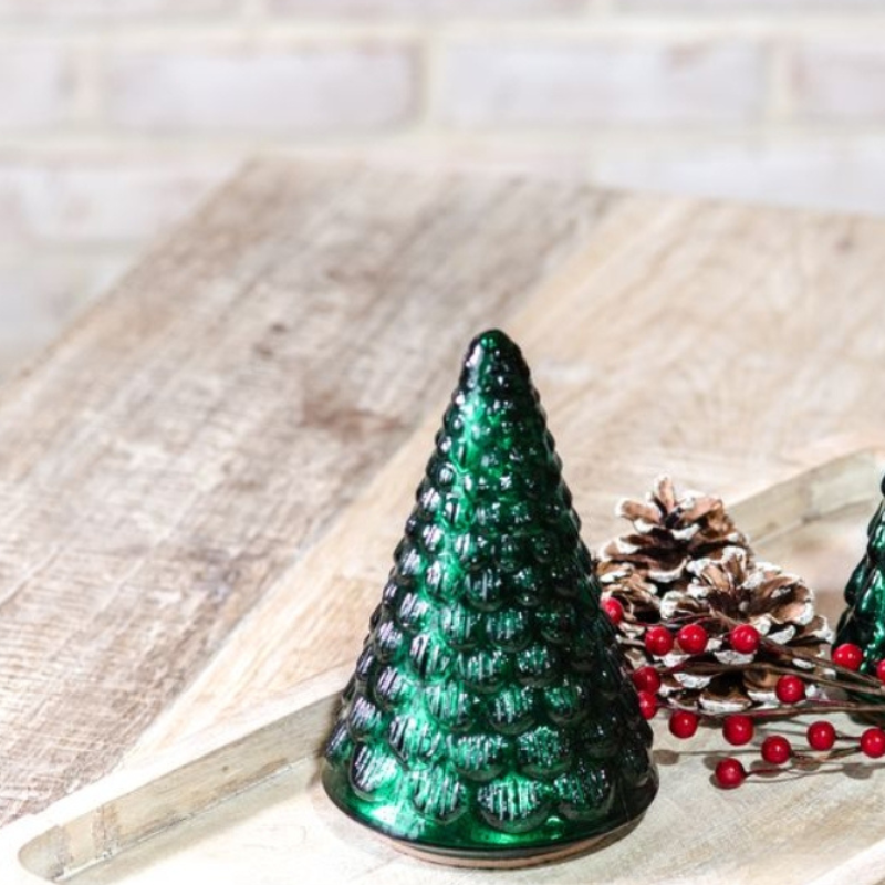Green Mercury Glass Tree
