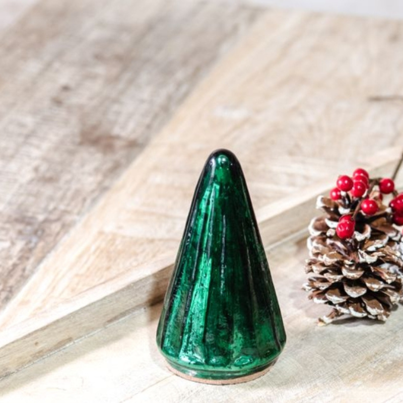 Green Mercury Glass Tree