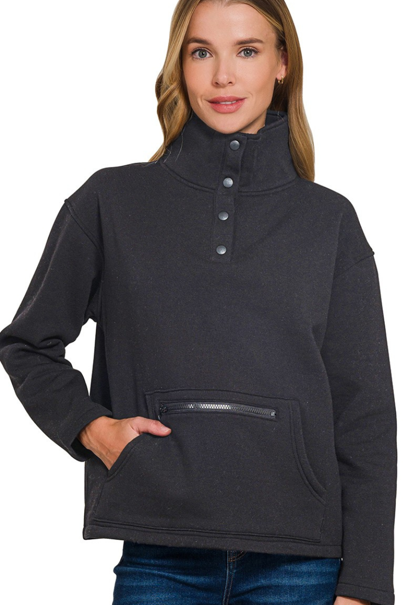 Half-Snap Fleece Sweatshirt