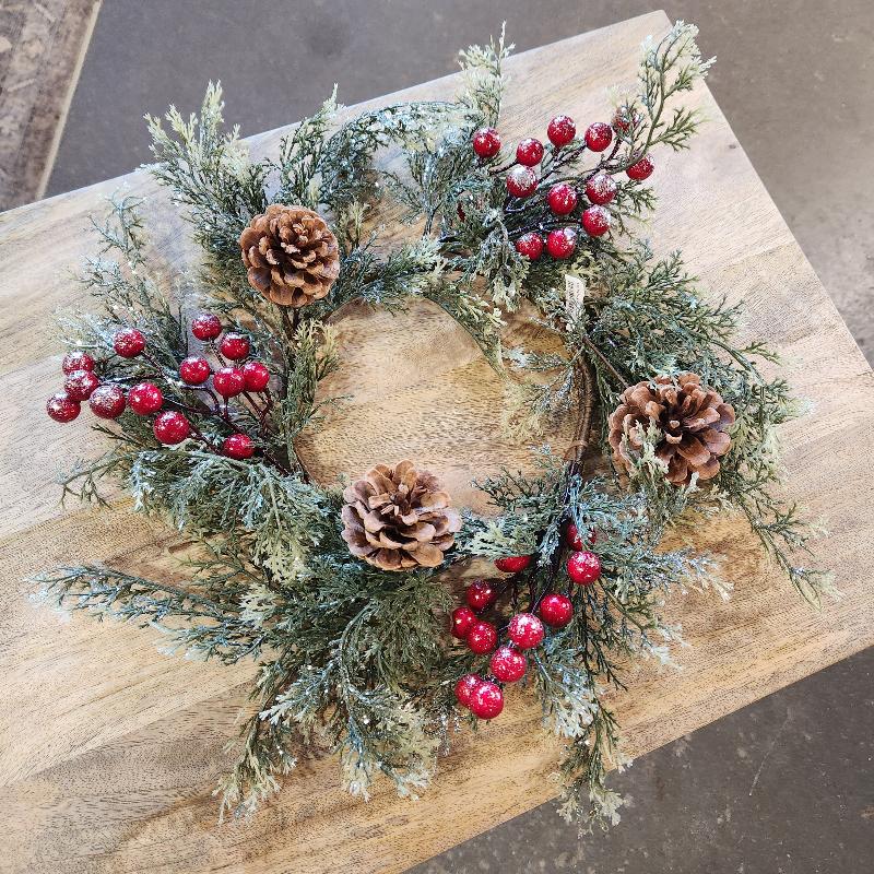 Holiday Cedar Candle Ring