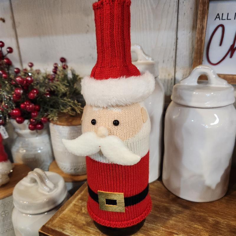 Holiday Wine Bottle Cover-santa