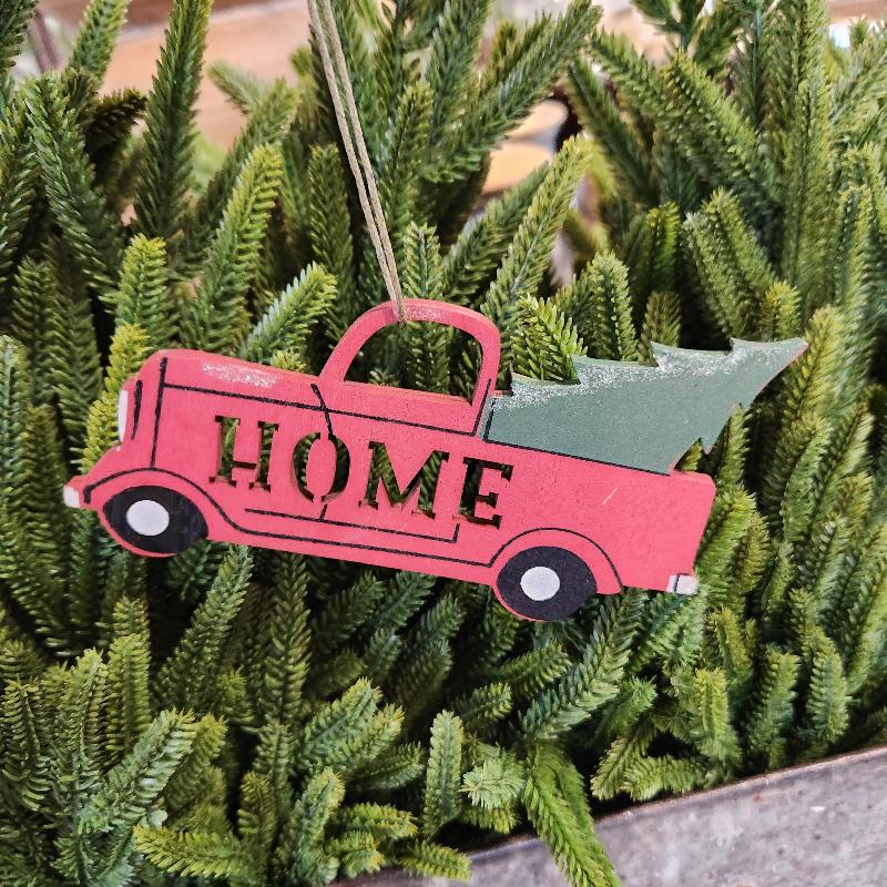 Home Truck Ornament on tree