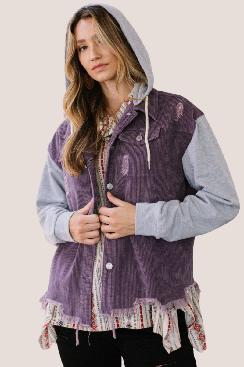 Hooded Corduroy Jacket