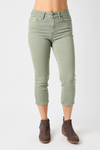 Judy Blue Mid-Rise Sage Capri