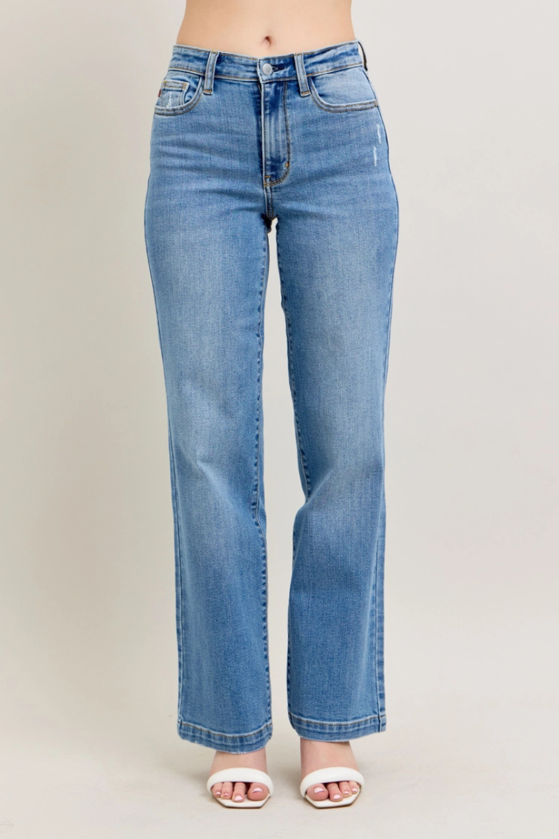 【RANCHIC】side slit denim ribbon pants Side Slit Denim Ribbon Pants / RANCRIC