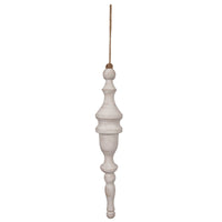 Large White Wood Finial Ornament