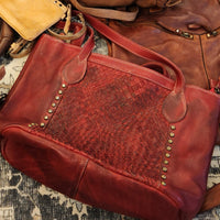 Leather Woven Shoulder Bag