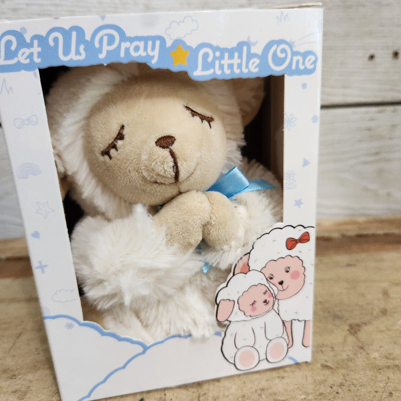 Let Us Pray Board Book with Plush Lamb