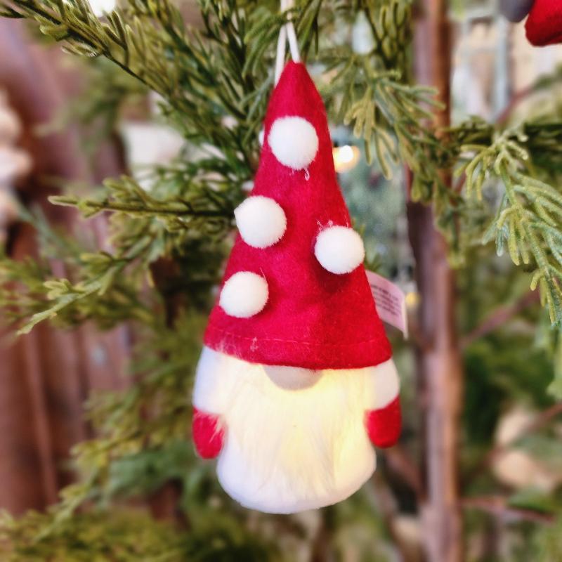 Light-Up Gnome Ornament Polka Dot