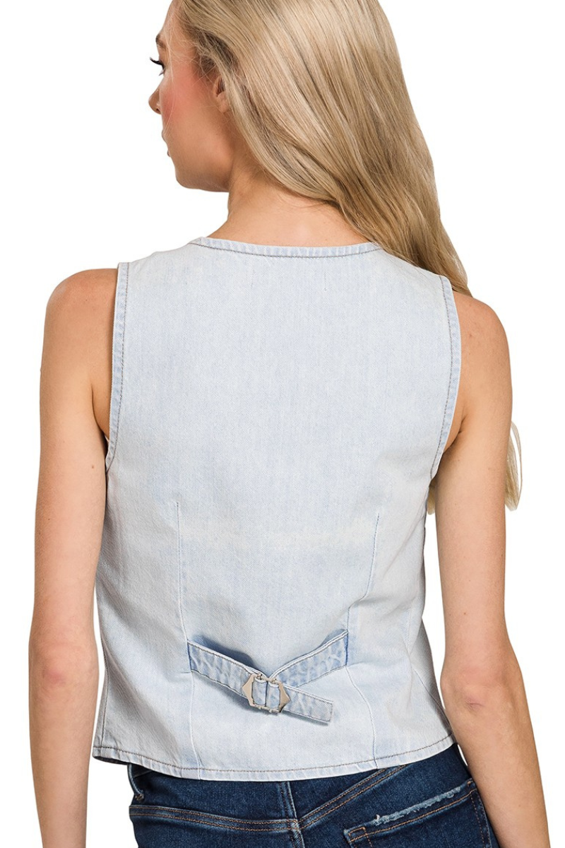 Light Wash Denim Vest