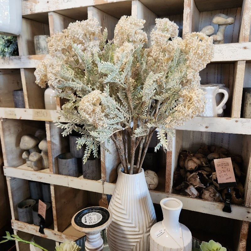 Long Cream Floral Bunch picks in vase