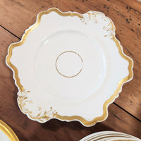 Vintage Gold Trim & White China