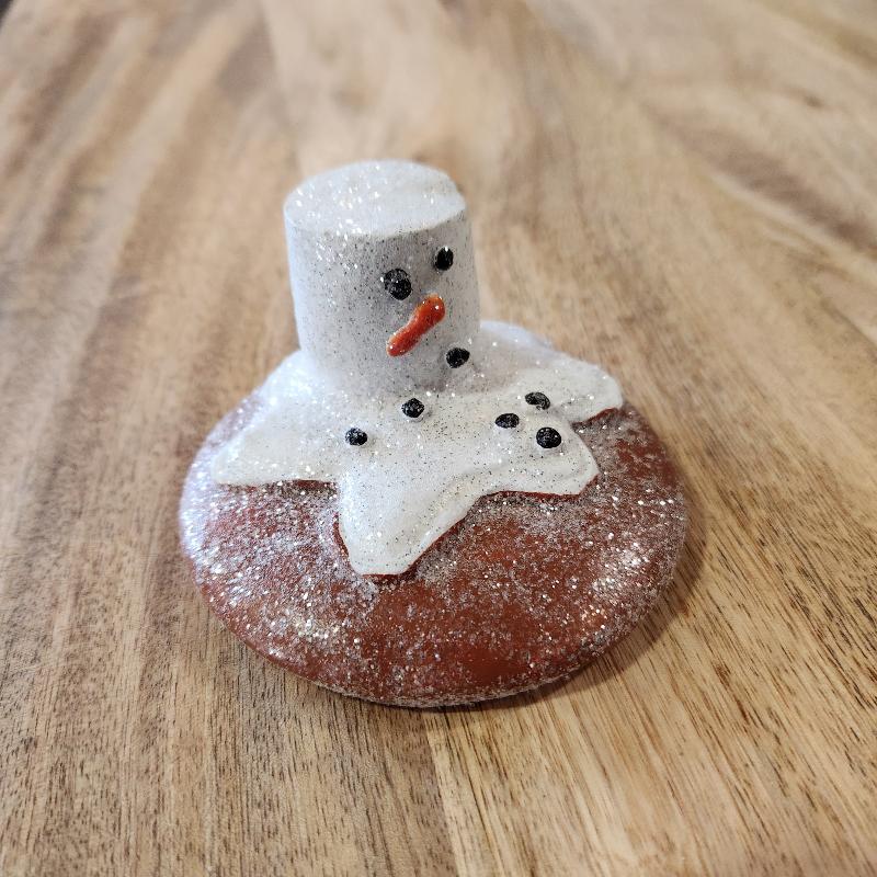 Melting Snowman Marshmallow Resin Cookie