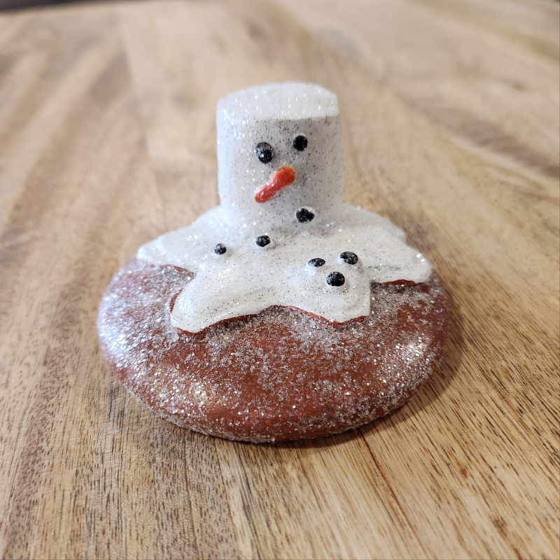 Melting Snowman Marshmallow Resin Cookie