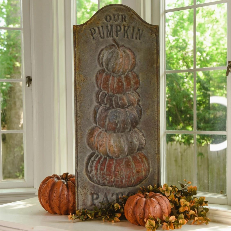 Metal Vertical Pumpkin Patch Sign