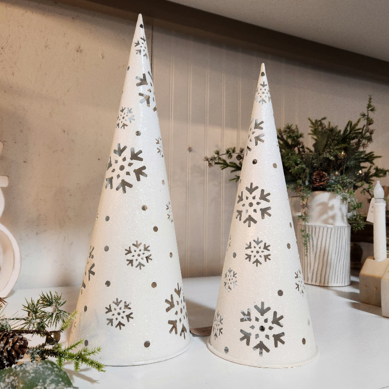 Metal Snowflake Cutout Tree
