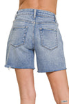 Mid-Rise Light Denim Shorts