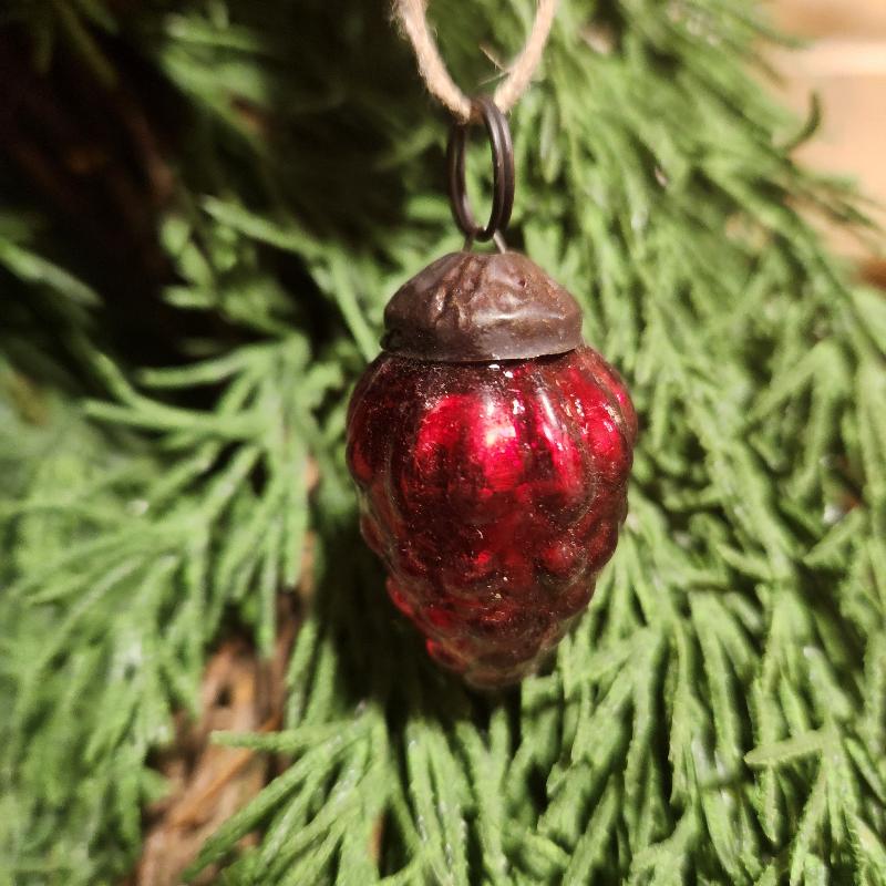 Mini Glass Ornament-red