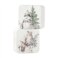 Mini Vintage Christmas Block-Santa