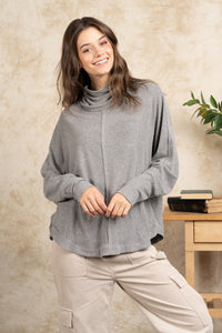 Mock Neck Dolman Top