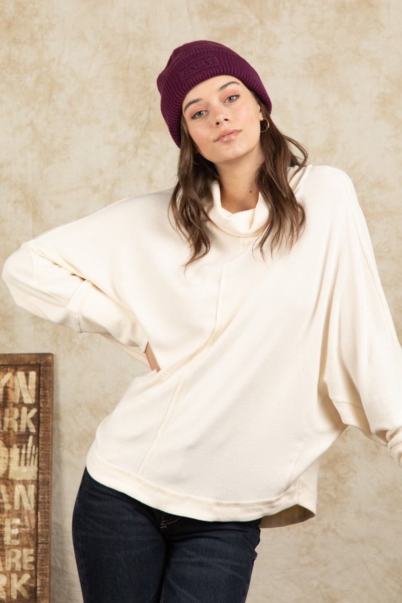 Mock Neck Dolman Top