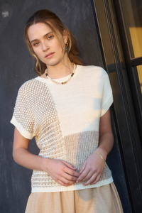 Taupe Colorblock Top